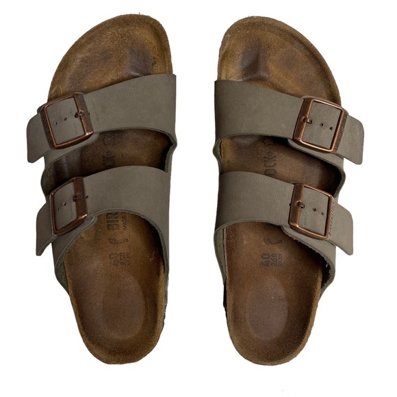 Birkenstock Shoes - Birkenstock Arizona Tan Green Rose gold Narrow 40 9